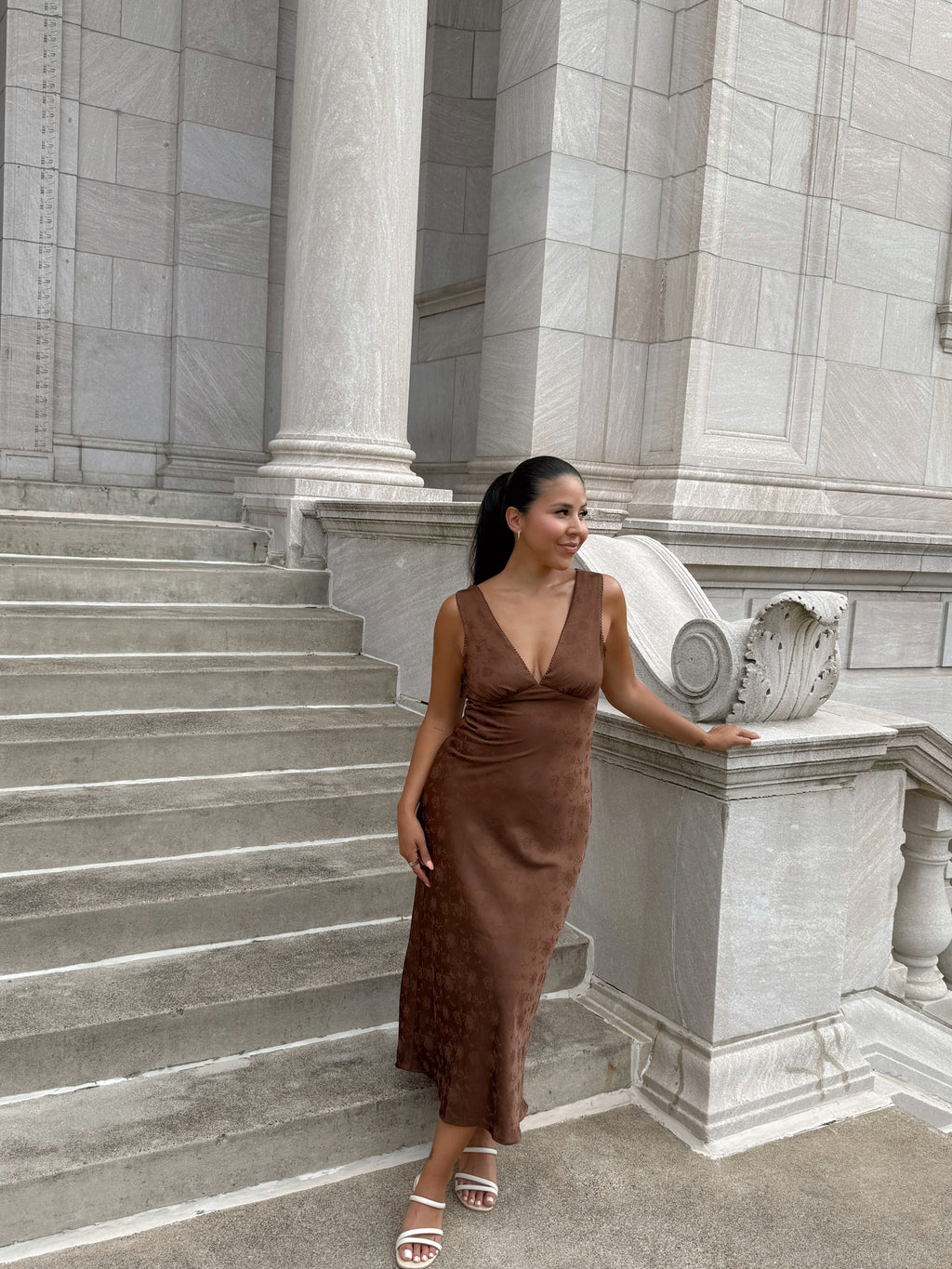 TORI SATIN MIDI DRESS